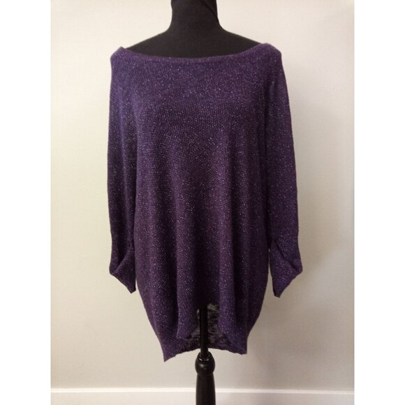 Jennifer Lopez Purple Scoop Neck Sweater Size 0X - Picture 1 of 7